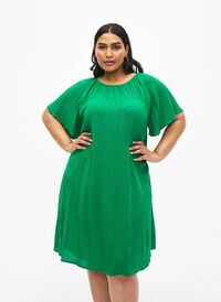 Viscose jurk met korte mouwen, Jolly Green, Model