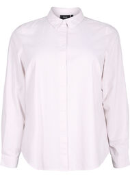 Chemise à manches longues en coton, White Taupe Stripe, Packshot