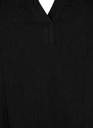 3/4 mouw tuniek in katoen, Black, Packshot image number 2