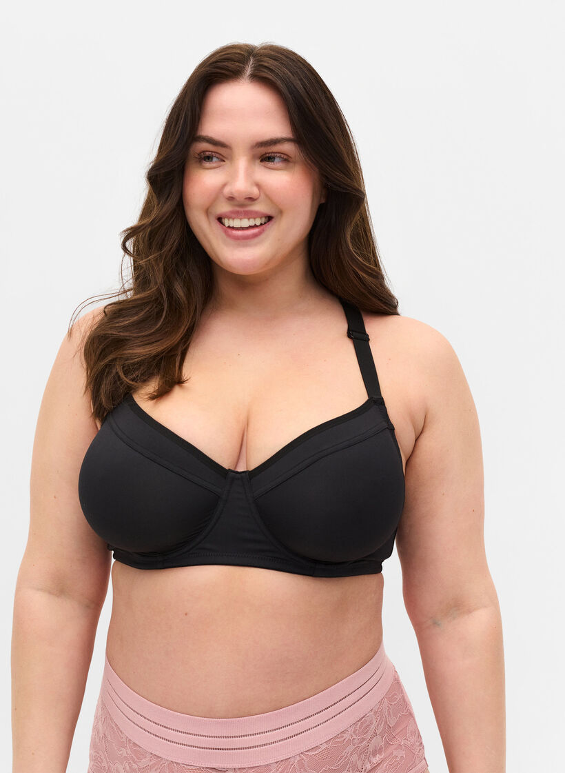 Soutien-gorge à armatures avec détail au dos, Black, Model image number 0