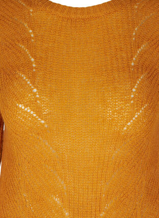 Chemisier tricoté en laine avec col rond, Buckthorn Brown, Packshot image number 2