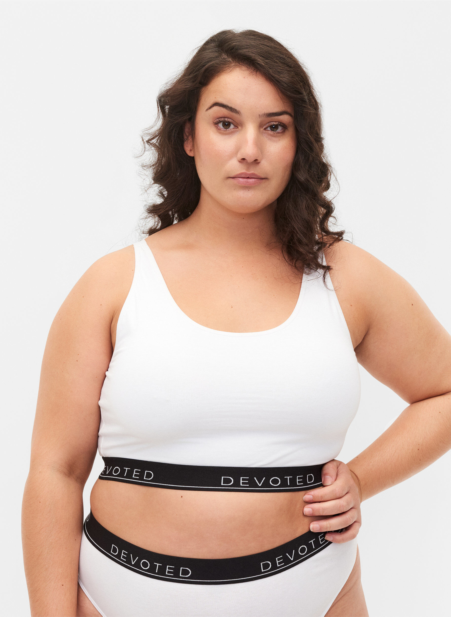 ZizziKatoenen beha met verstelbare bandjes, Wit, Model image number 0