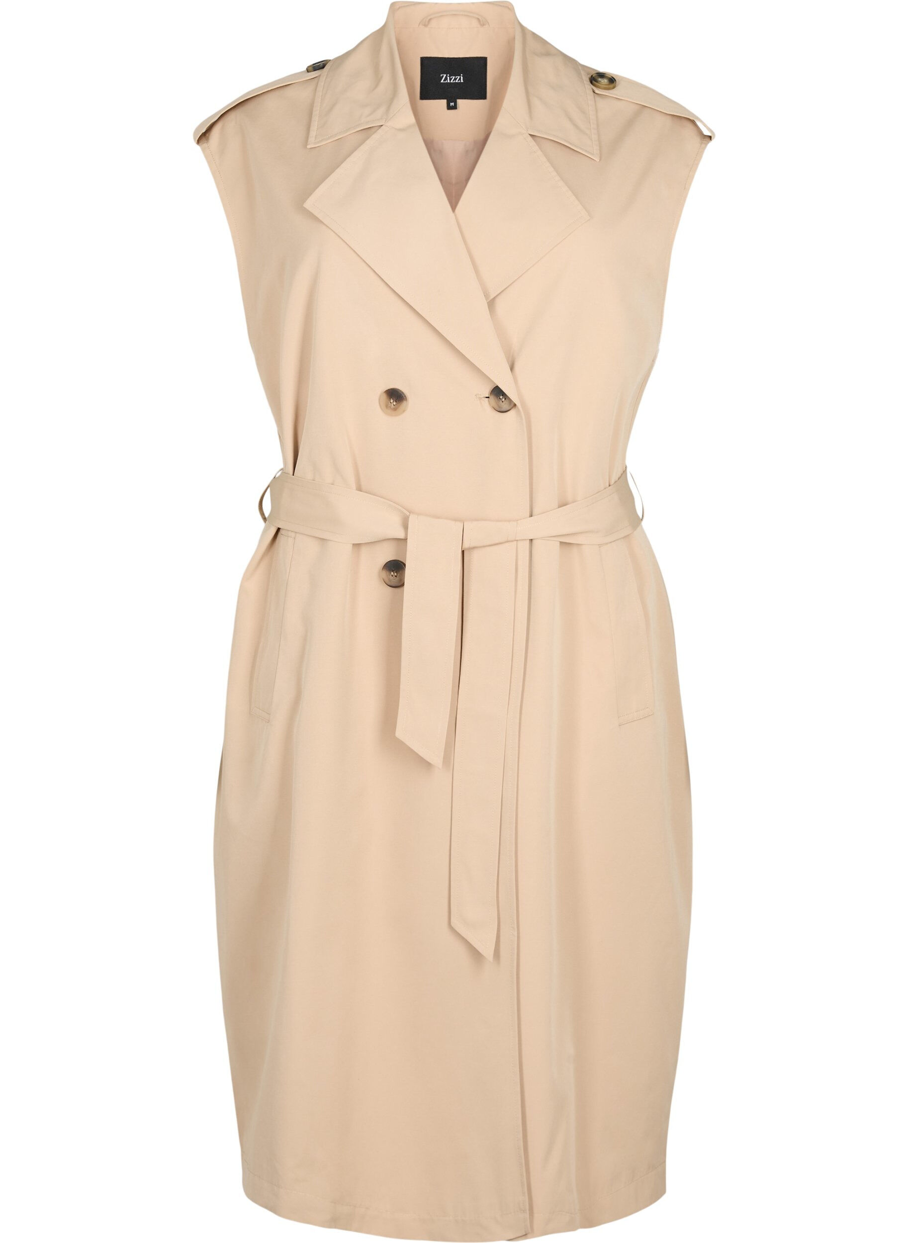 Zizzi Gilet long avec ceinture, Nomad, Packshot image number 0