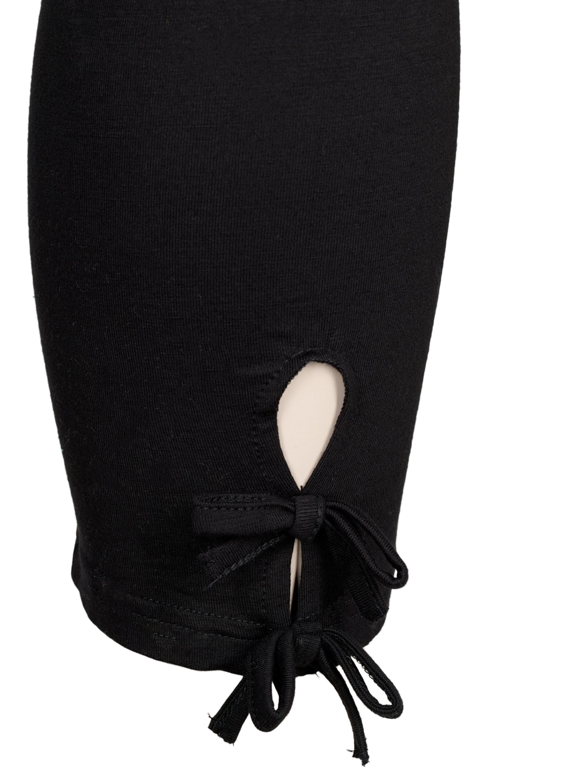 Zizzi3/4 legging in viscose met strik, Black, Packshot image number 3