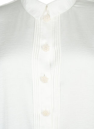 Chemise longue avec boutons en perles, Bright White, Packshot image number 2