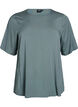FLASH - Geweven blouse met korte mouwen en ronde hals, Groen, Packshot image number 0
