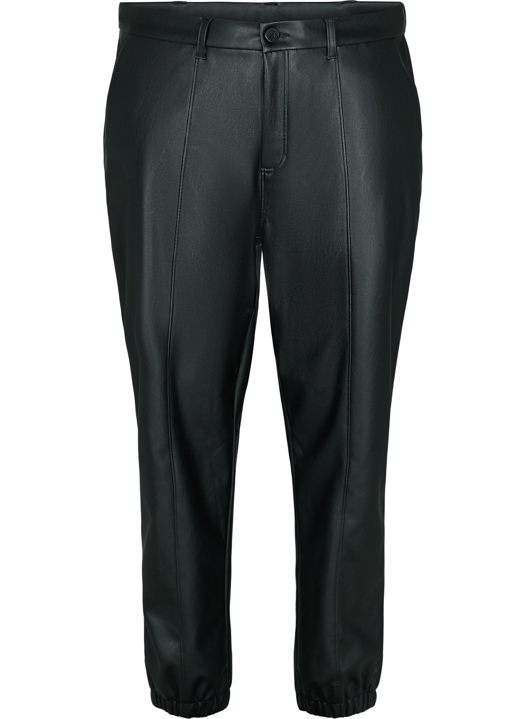 Zizzi Pantalon en simili-cuir, Black, Packshot image number 0