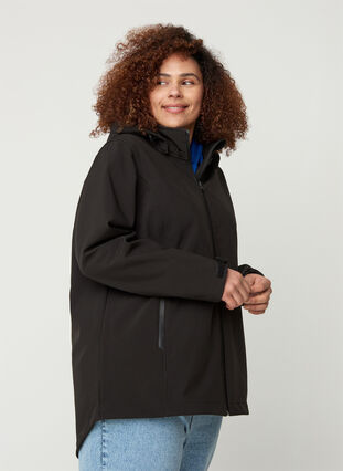 Veste softshell avec capuche amovible, Black, Model image number 0