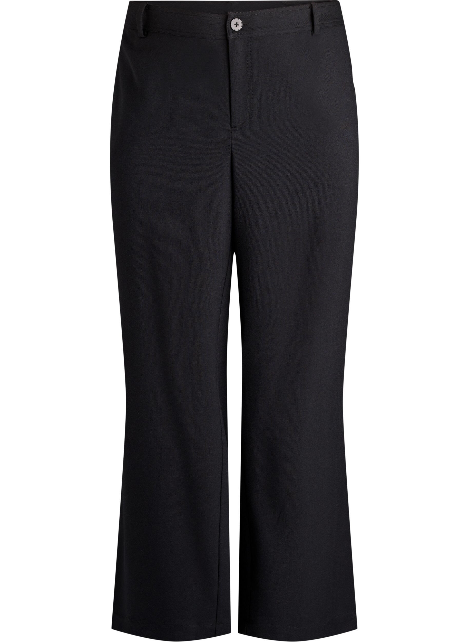 ZizziPantalon met hoge taille en straight-fit, Zwart, Packshot image number 0