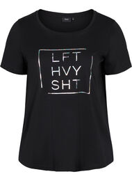T-shirt de sport avec imprimé, Black w. LFT, Packshot
