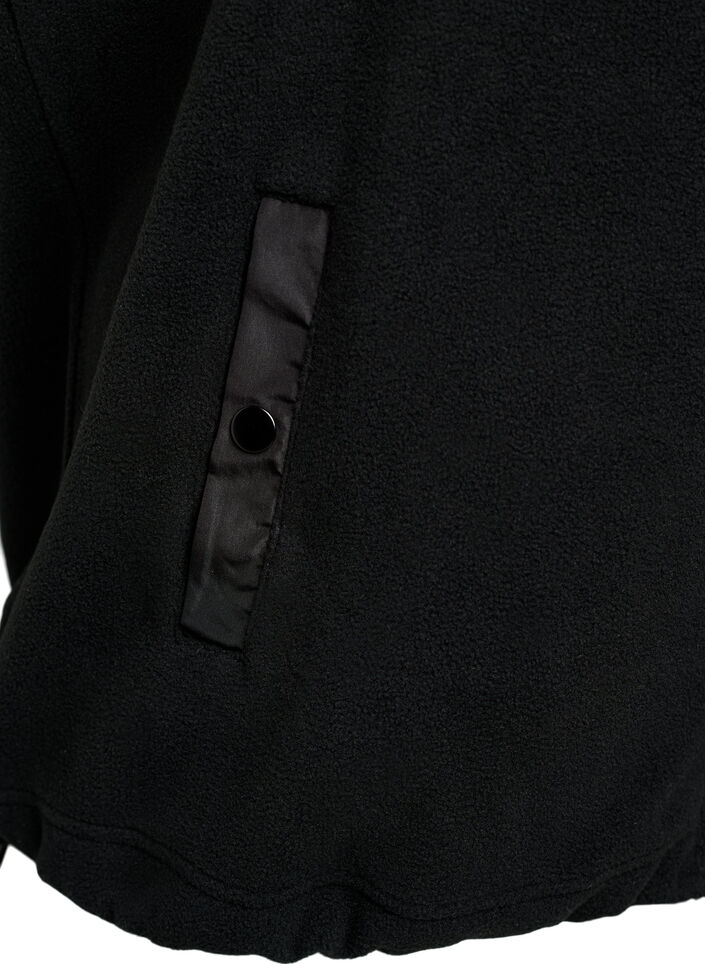Gilet en polaire avec col montant et cordon de serrage au bas, Noir, Packshot image number 3
