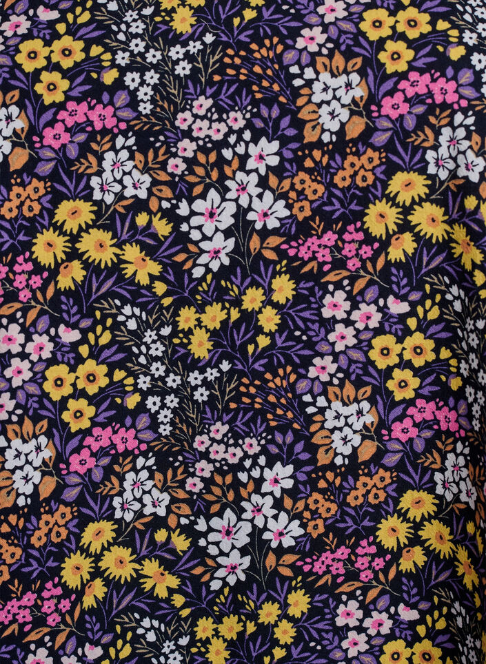 Robe courte &eacute;vas&eacute;e &agrave; imprim&eacute; floral, Bleu, Packshot image number 2