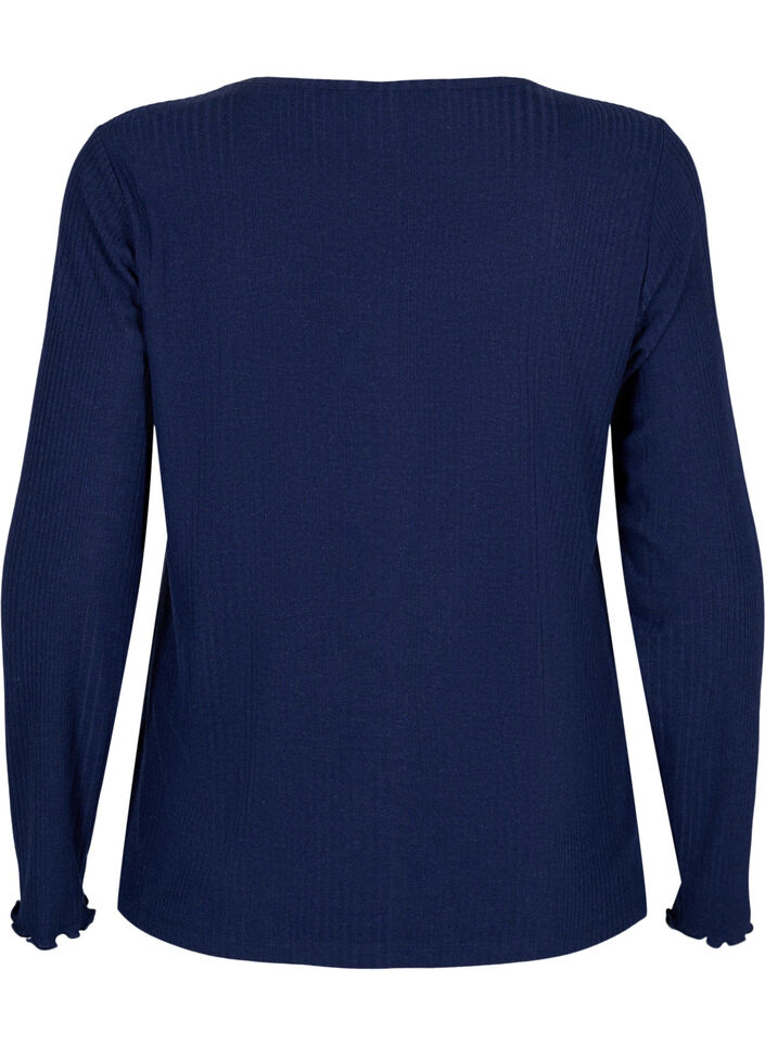 Blouse met lange mouwen en gestreept patroon, Night Sky Mel., Packshot image number 1