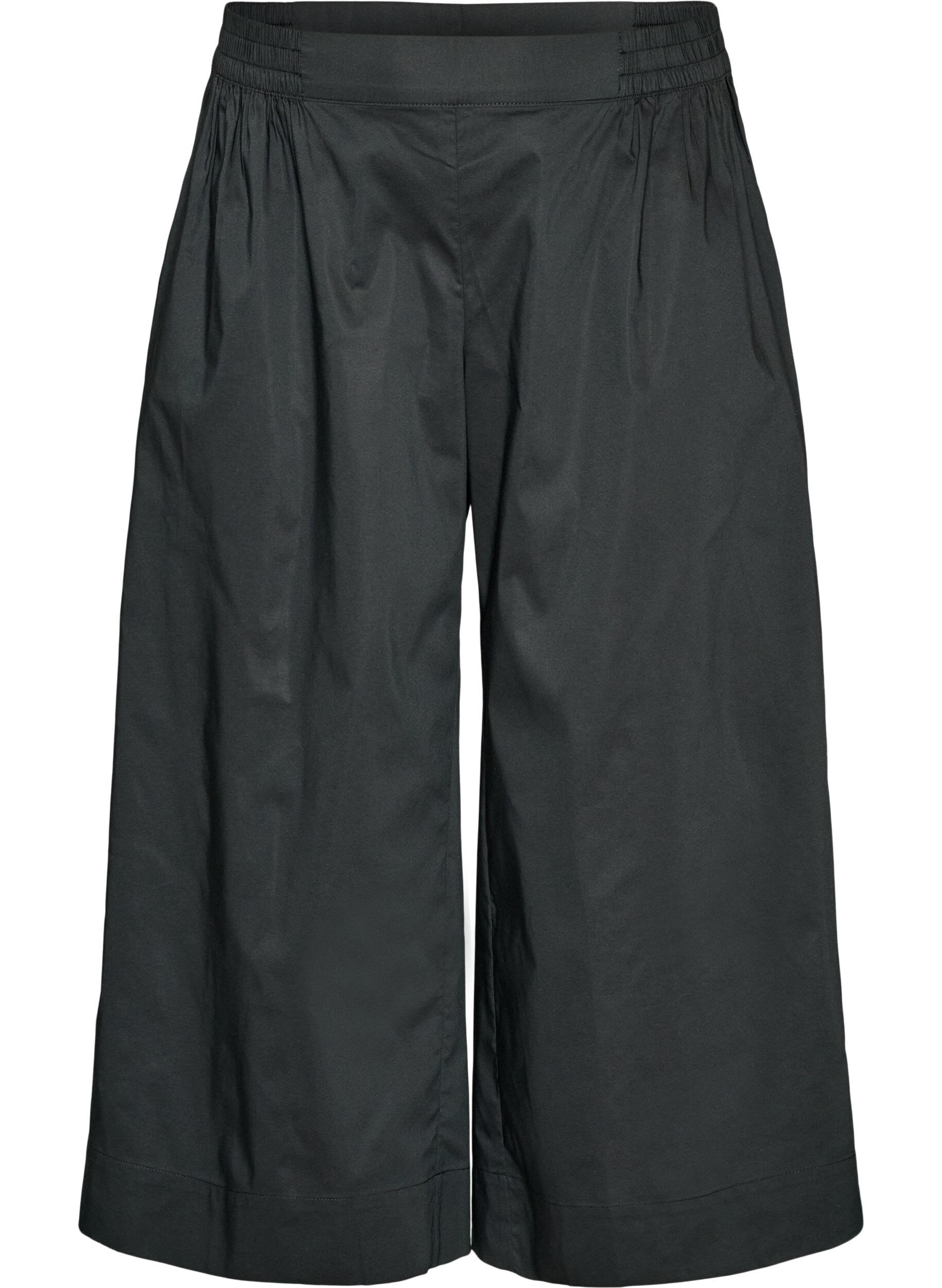 Culottes met een elastische tailleband en wijde pijpen