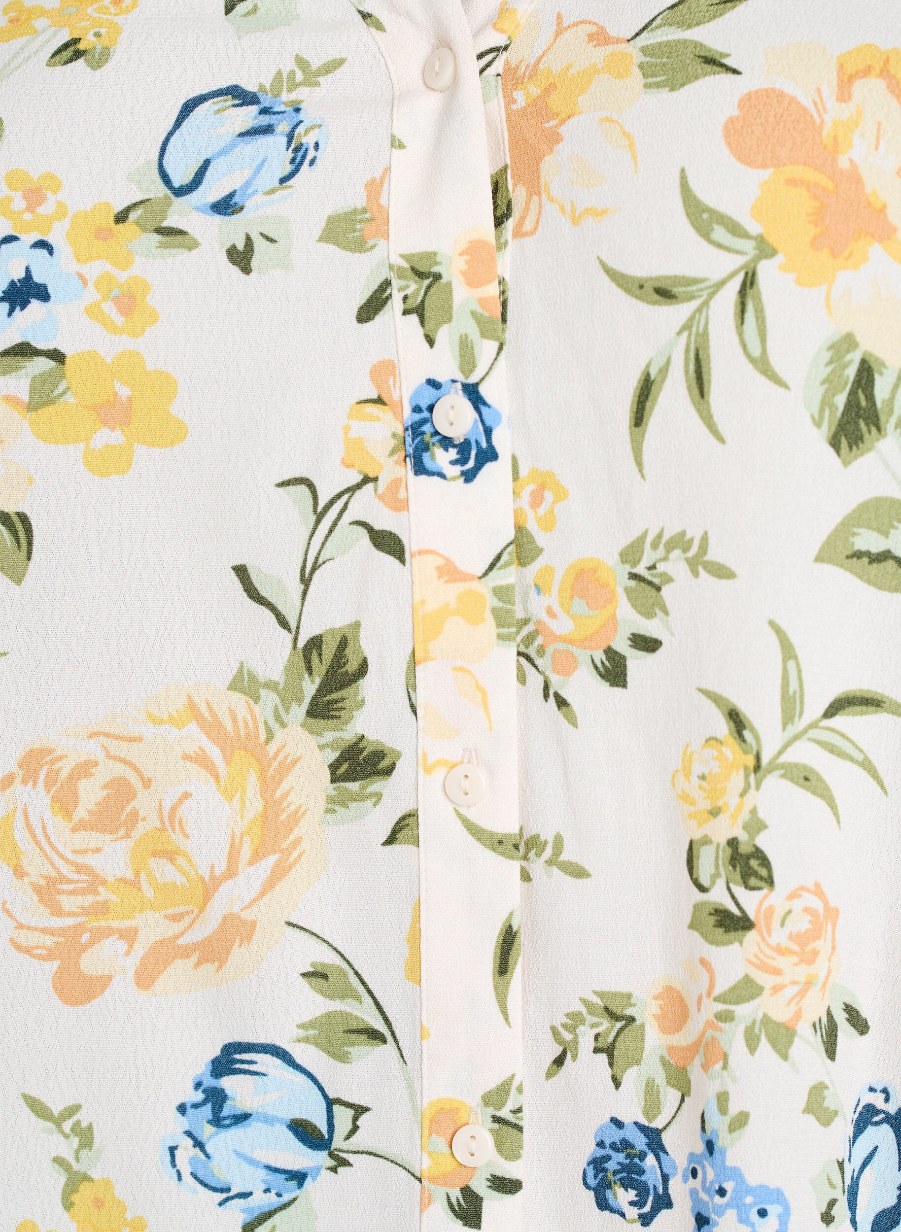 ZizziViscose blouse met print en knoopsluiting, Vanille, Packshot image number 2