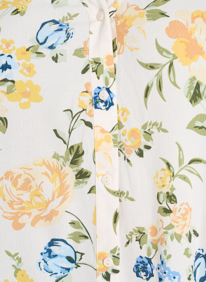 Viscose blouse met print en knoopsluiting, Vanille, Packshot image number 2