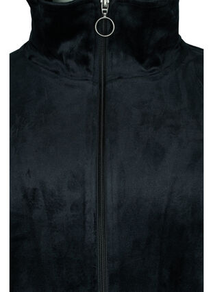 Robe de chambre en velours avec fermeture éclair, Black, Packshot image number 2