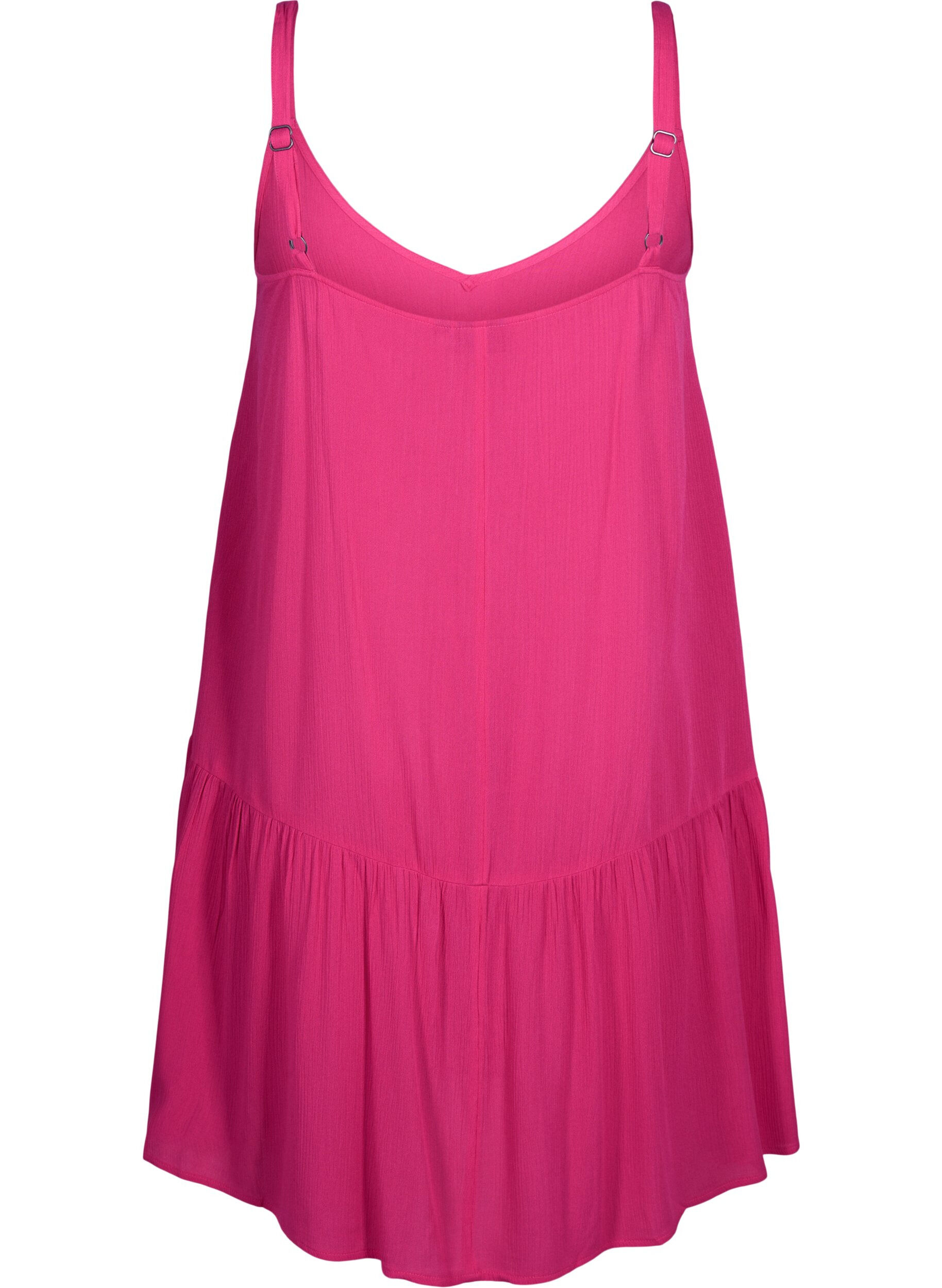 Zizzi Robe d'&eacute;t&eacute; &agrave; bretelles en viscose, Raspberry Sorbet, Packshot image number 1