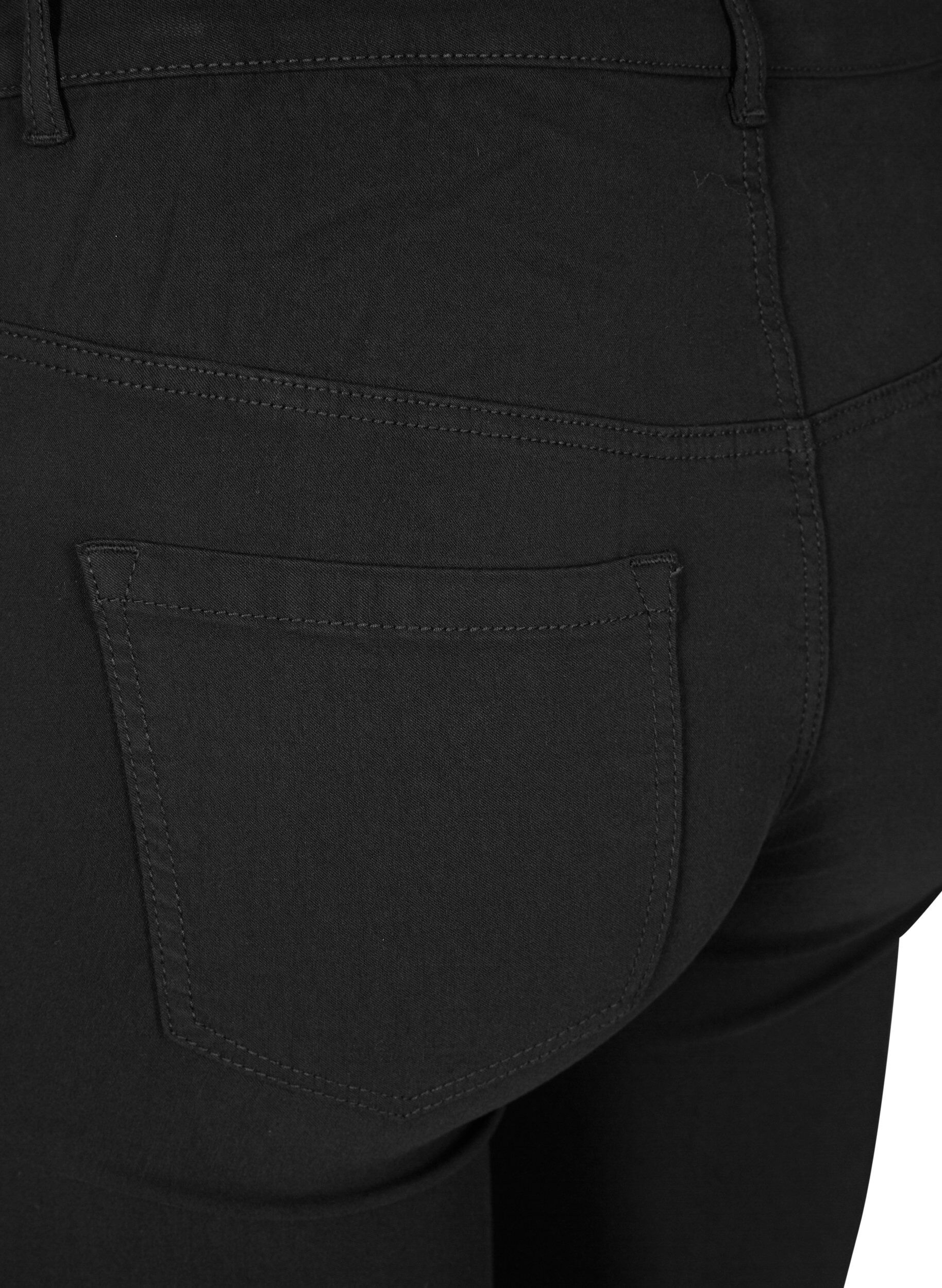 ZizziSlim fit broek met zakken, Zwart, Packshot image number 3