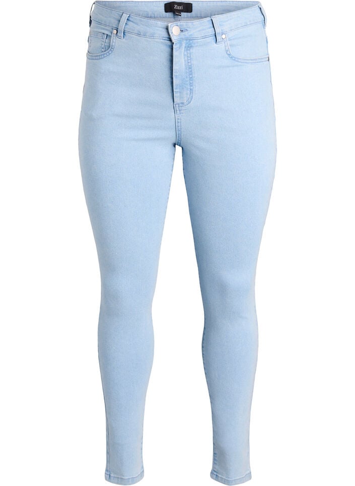 Jean Amy taille haute coupe super slim, Bleu Clair, Packshot image number 0