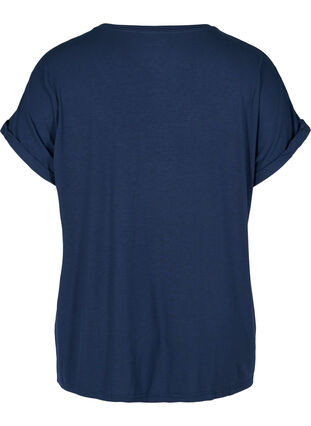 T-shirt van viscosemix met korte mouwen, Black Iris, Packshot image number 1