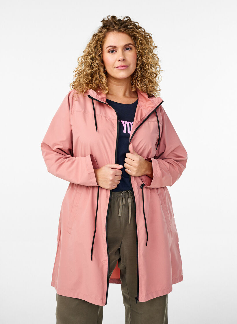FLASH - Waterafstotende parka met capuchon, Roze, Model image number 0