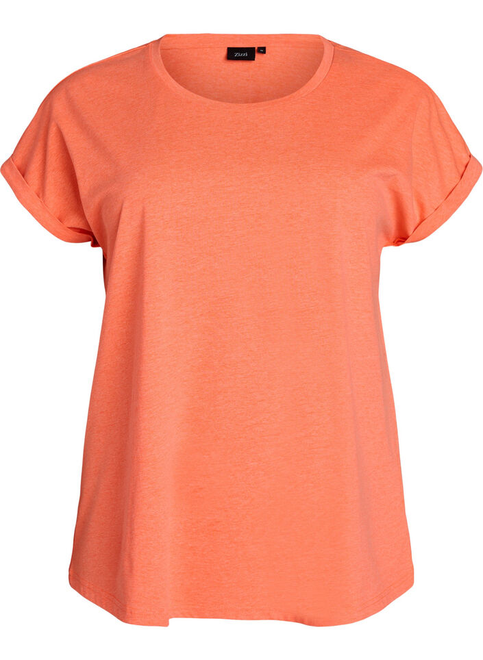 T-shirt en coton n&eacute;on, Orange, Packshot image number 0