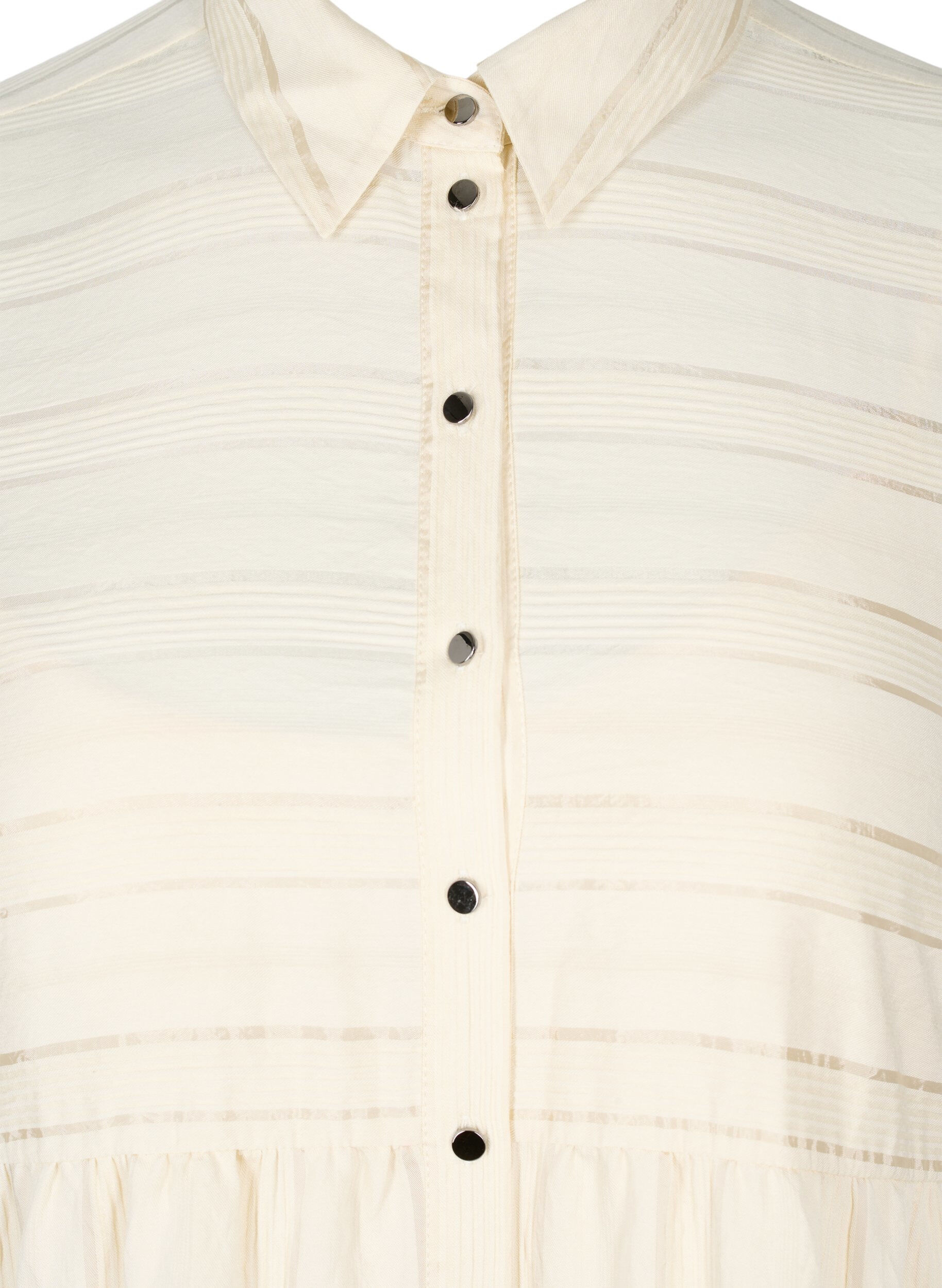 ZizziGedessineerde viscose tuniek met knopen en lange mouwen, Fog, Packshot image number 2