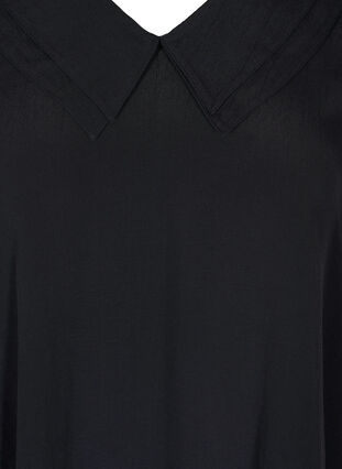 Viscose tuniek met v-hals en kraag, Black, Packshot image number 2