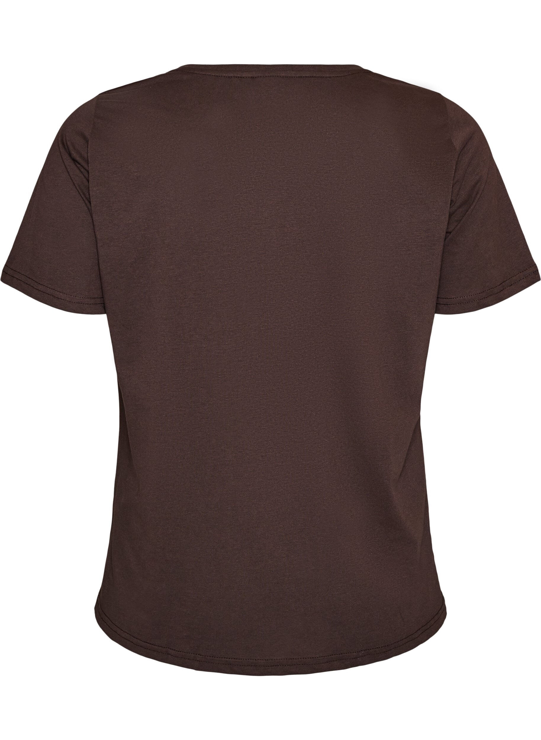 ZizziT-shirt met motief, Bruin, Packshot image number 1