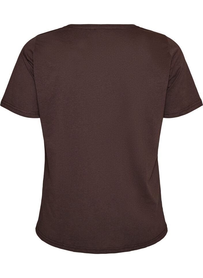 T-shirt met motief, Bruin, Packshot image number 1