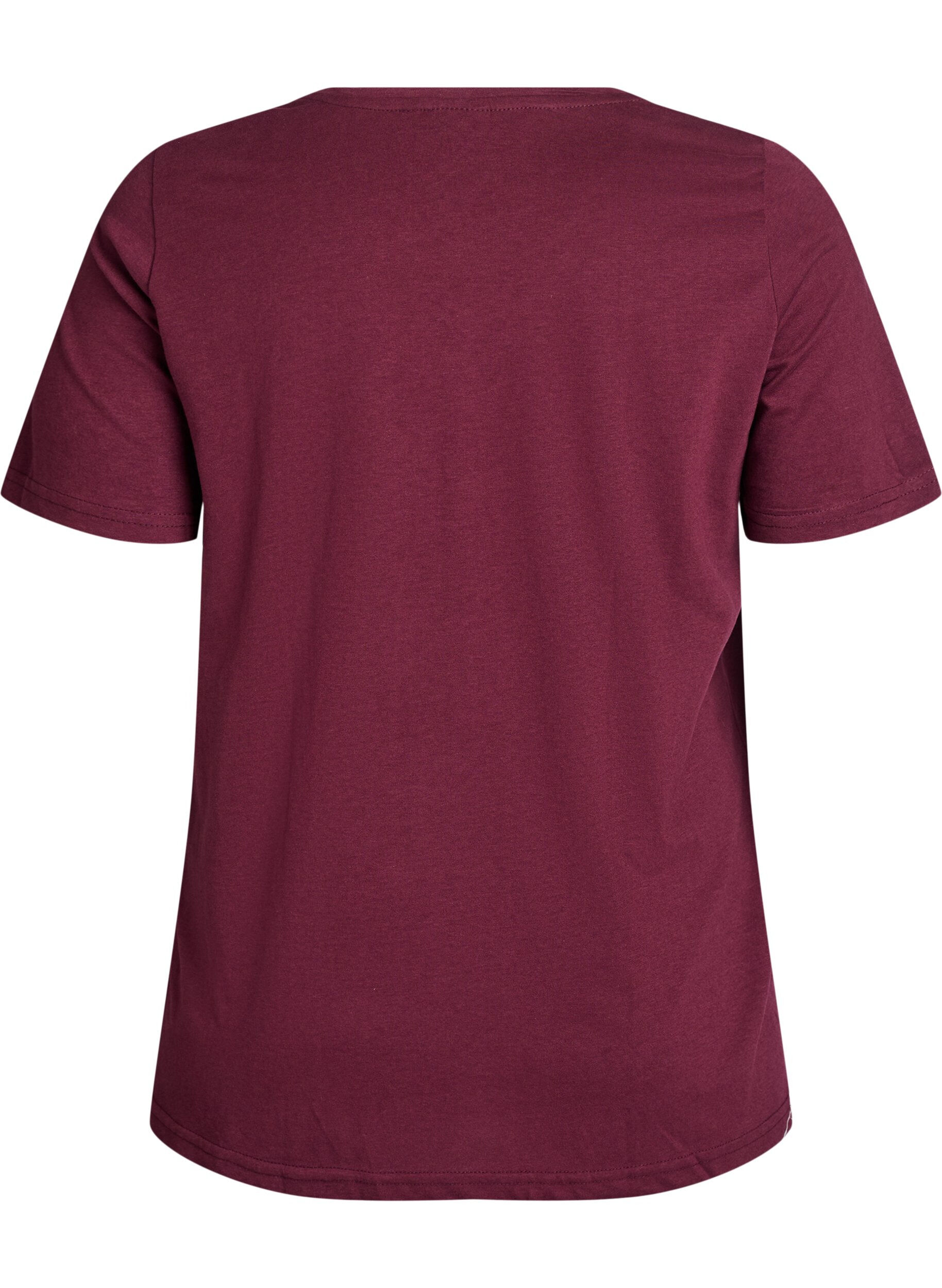 ZizziFLASH - T-shirt met motief, Donker Bordeaux, Packshot image number 1