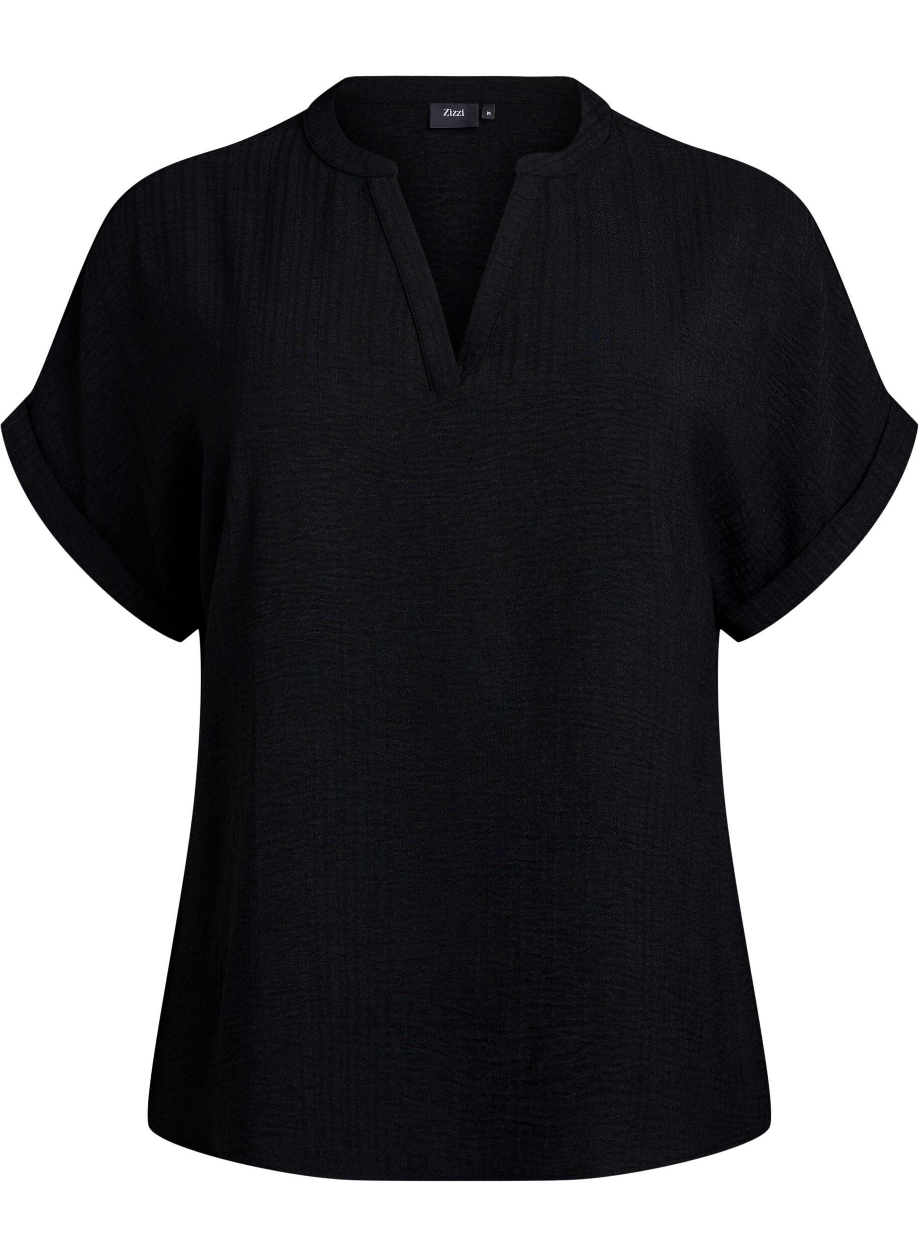 ZizziLuchtige blouse met korte mouwen, Zwart, Packshot image number 0