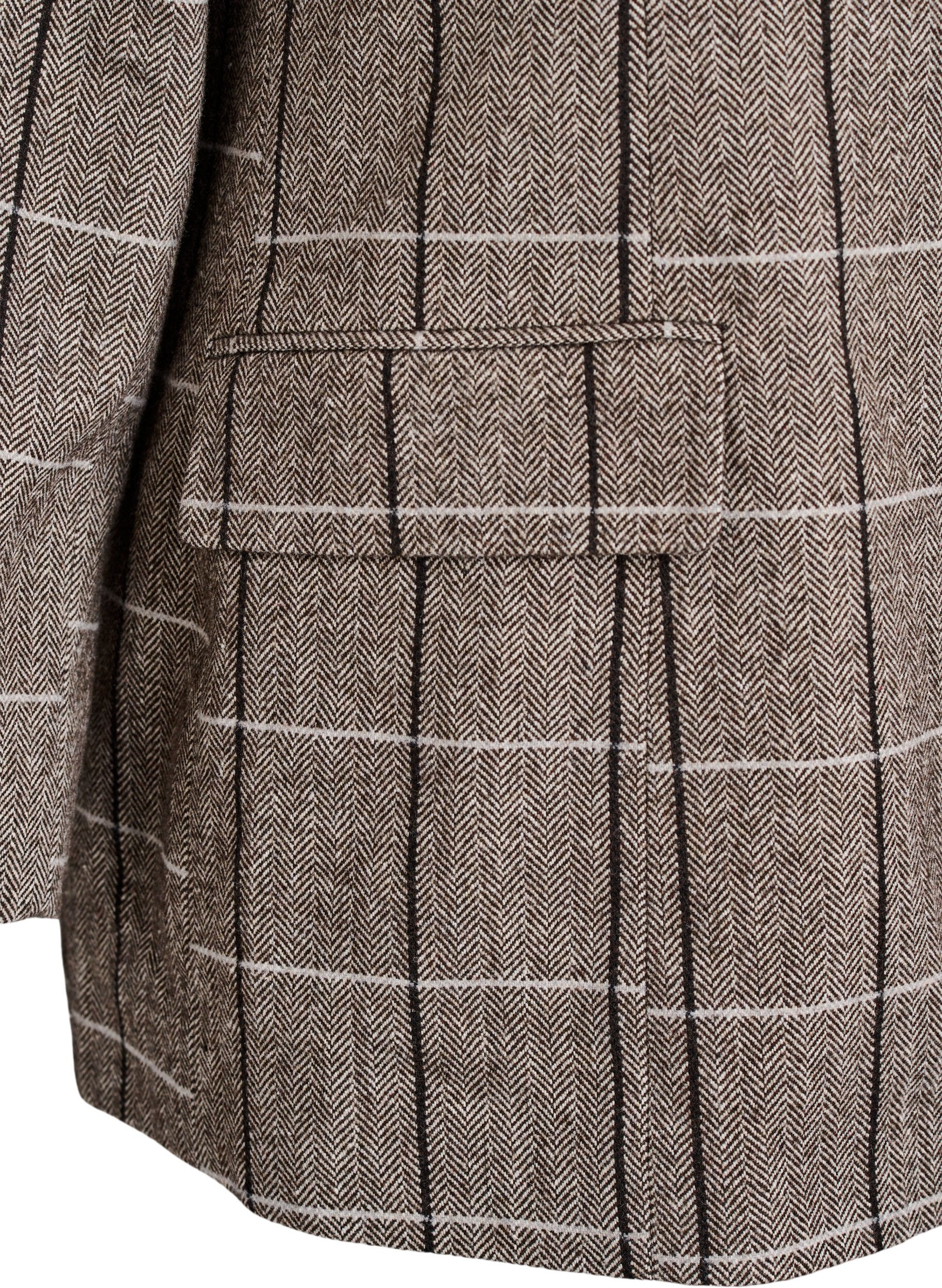 ZizziKlassieke geruite blazer, Grijs, Packshot image number 3