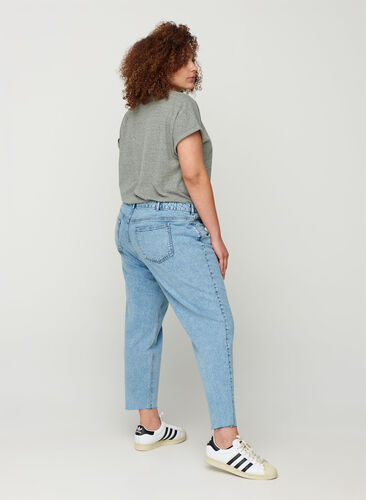 Cropped mom fit Mille jeans met losse pasvorm, Snow Wash 2, Model image number 1
