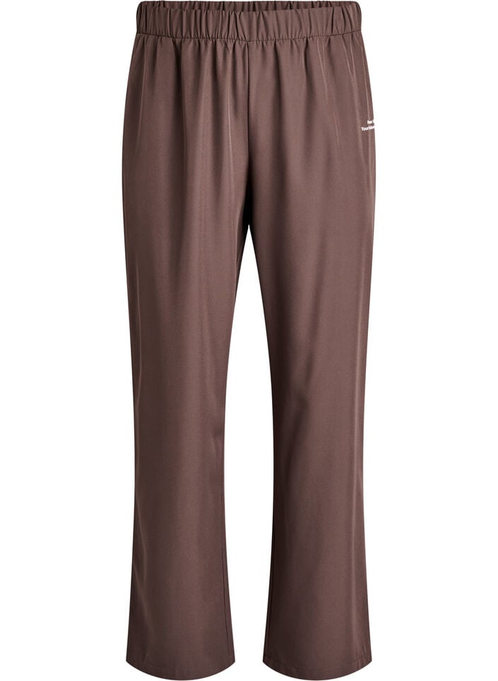 Pantalon de sport taille haute et coupe droite, Marron, Packshot image number 0