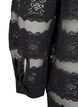 Losse blouse met kant en doorschijnend mesh, Black, Packshot image number 3