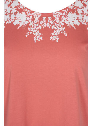 T-shirt en coton avec détails imprimés, Faded RoseMel feath, Packshot image number 2
