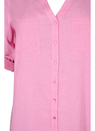 Lange blouse met 3/4 mouwen en v-hals, Rosebloom, Packshot image number 2