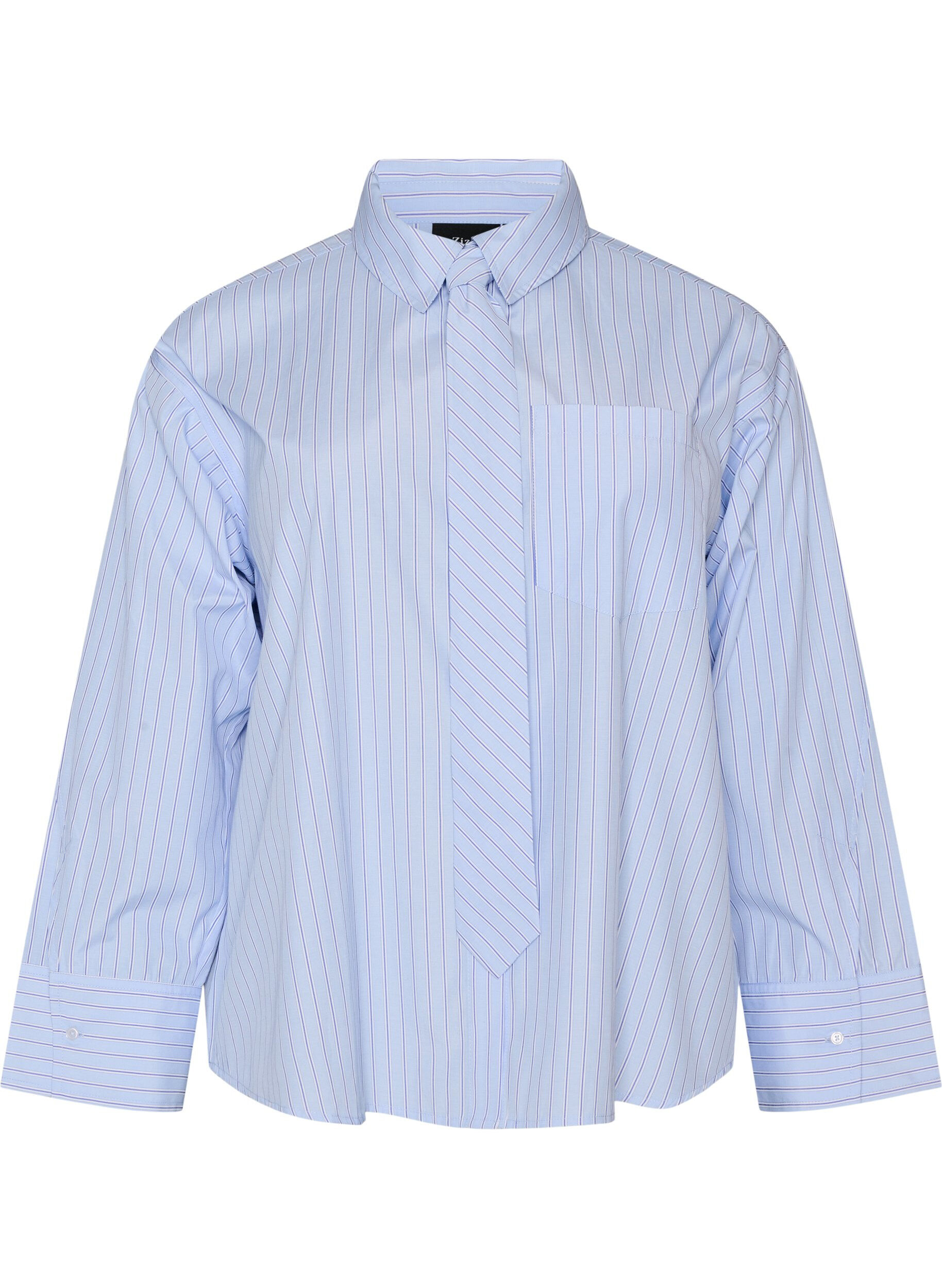 ZizziLosvallend shirt met strik, Blauw, Packshot image number 0