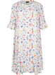 Robe midi florale à manches 3/4, Bleu, Packshot image number 0