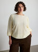 Jersey blouse met structuur en ballonsilhouet, Vanille, Model image number 0