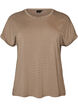 T-shirt ray&eacute; en viscose avec un col rond, Beige, Packshot image number 0