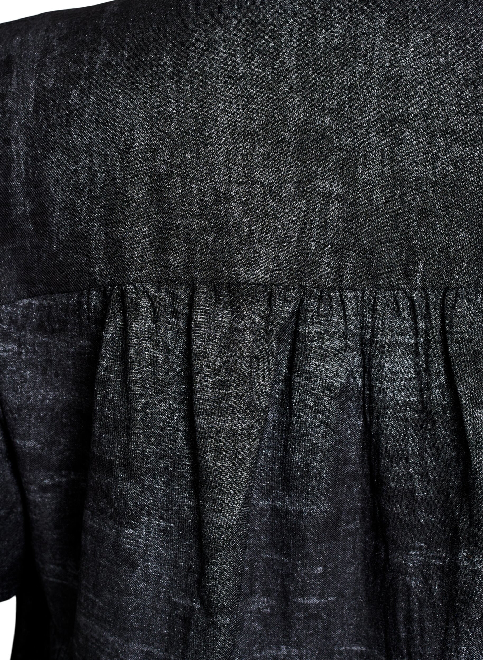 ZizziLosse blouse met kraag en knopen, Zwart, Packshot image number 3