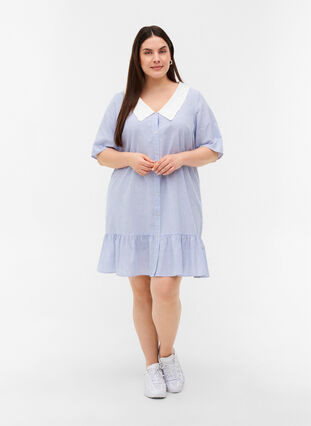 Robe chemise rayée avec col, Marlin, Model image number 2