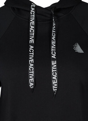 Sweatshirt met zak en capuchon, Black, Packshot image number 2