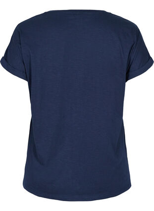 T-shirt met opdruk in biokatoen, Navy Blazer Silver, Packshot image number 1