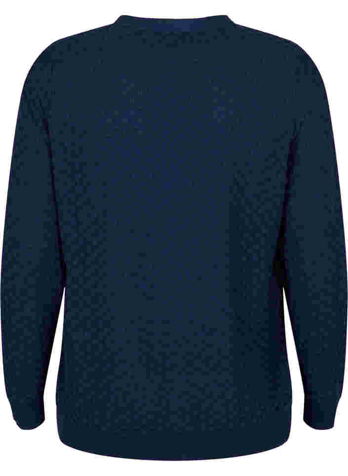 Cardigan en coton à motifs, Navy Blazer, Packshot image number 1