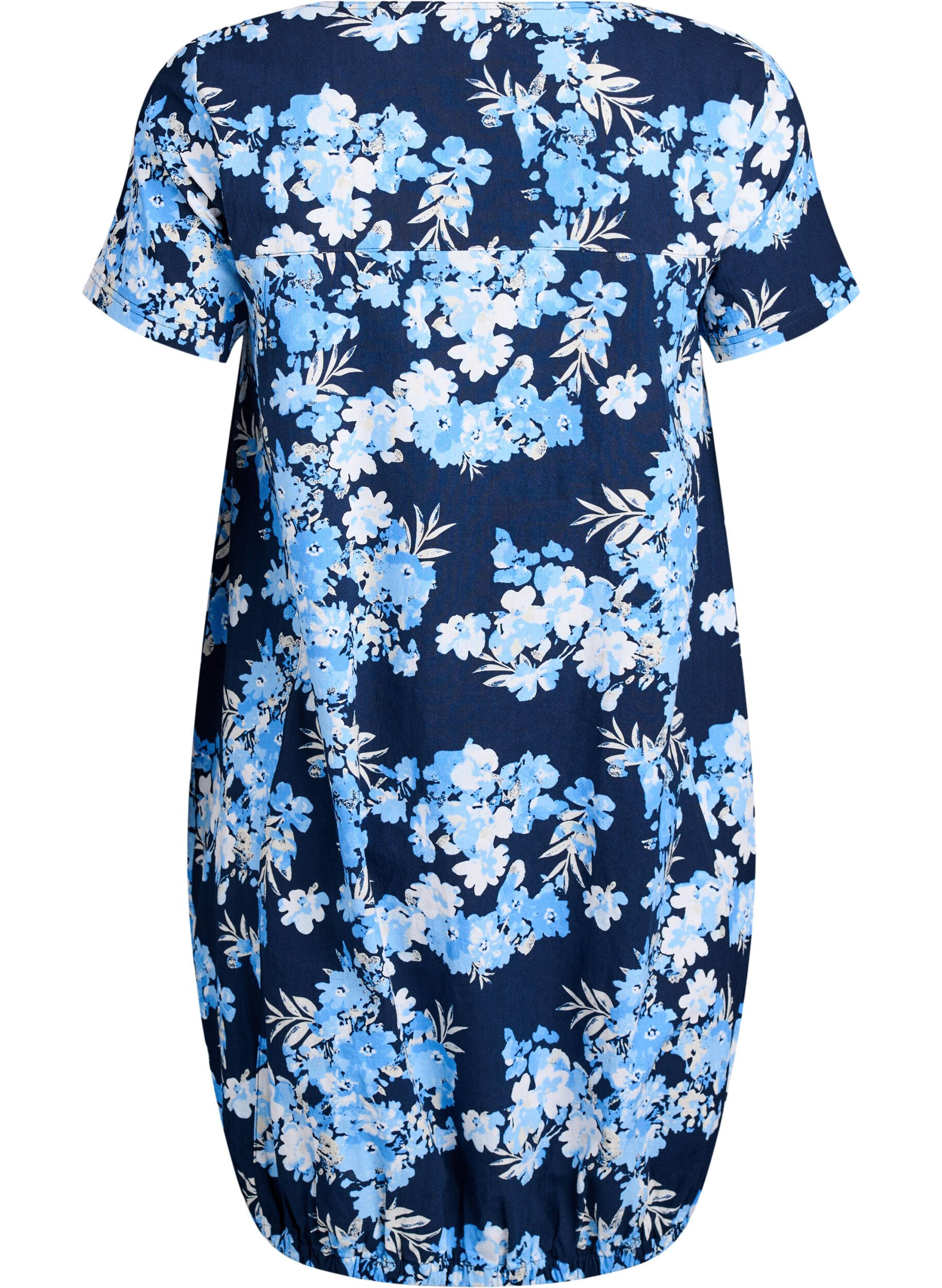ZizziRobe en coton &agrave; manches courtes avec imprim&eacute;, Bleu, Packshot image number 1