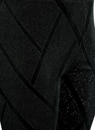 Leggings en velours brillants avec motif, Black, Packshot image number 2